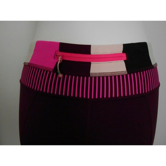 Lululemon Crop Leggings Activewear Yoga Pants Women's size 4 XS Burgundy Plum - Picture 6 of 7